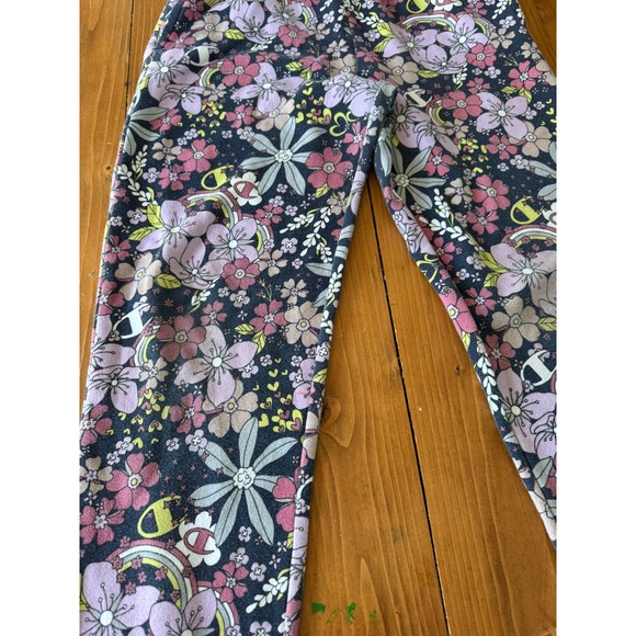 Champion Kids Floral Print Jogger Sweatpants Rainbow Logo Size XL 16 - Picture 3 of 12